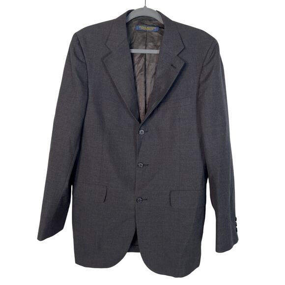 Brooks Brothers 42R BrooksGate Lightweight 100% Wool Blazer 3 Button Jacket Gray - Picture 1 of 7